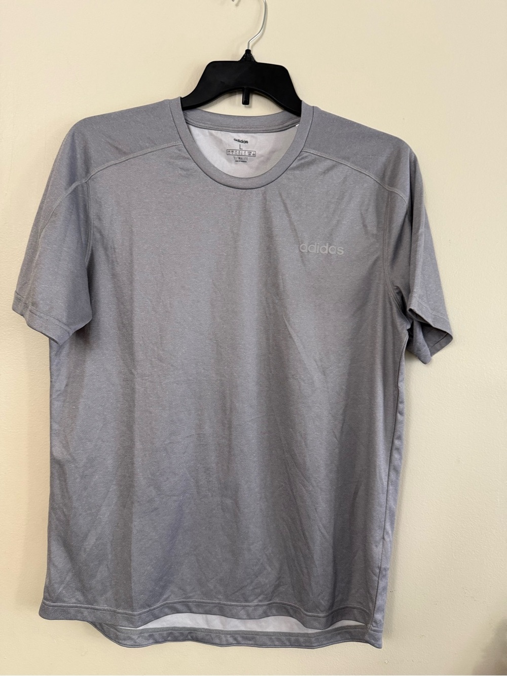 adidas Light Gray Short Sleeve Performance Tee